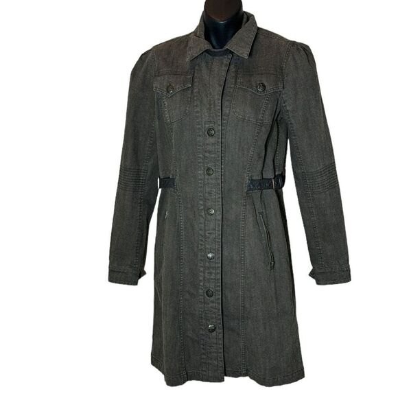 Peruvian Connection Jackets & Blazers - Peruvian connection Long line trench cargo military jacket brown size 2